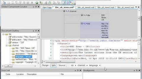 Navigating in the XML Editor and XSD Editor of Liquid XML Studio 2013