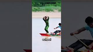 Why is someone dancing at the front of this racing canoe?