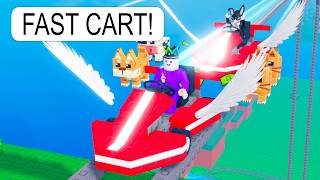 I Built My Own Train Tracks on Roblox BUT My Cart Goes TOO FAST screenshot 2