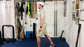 Band Split Stance Single Arm High to Low Alternating Press with Reach