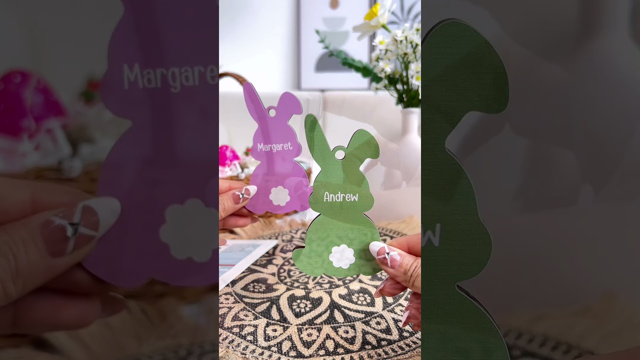 Cute Rabbit Easter Custom Name Gift For Kid Baby | Personalized Easter Basket Tags