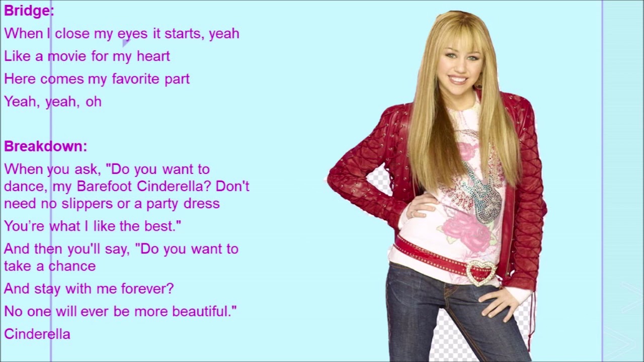 Barefoot Cinderella Hannah Montana Lyrics