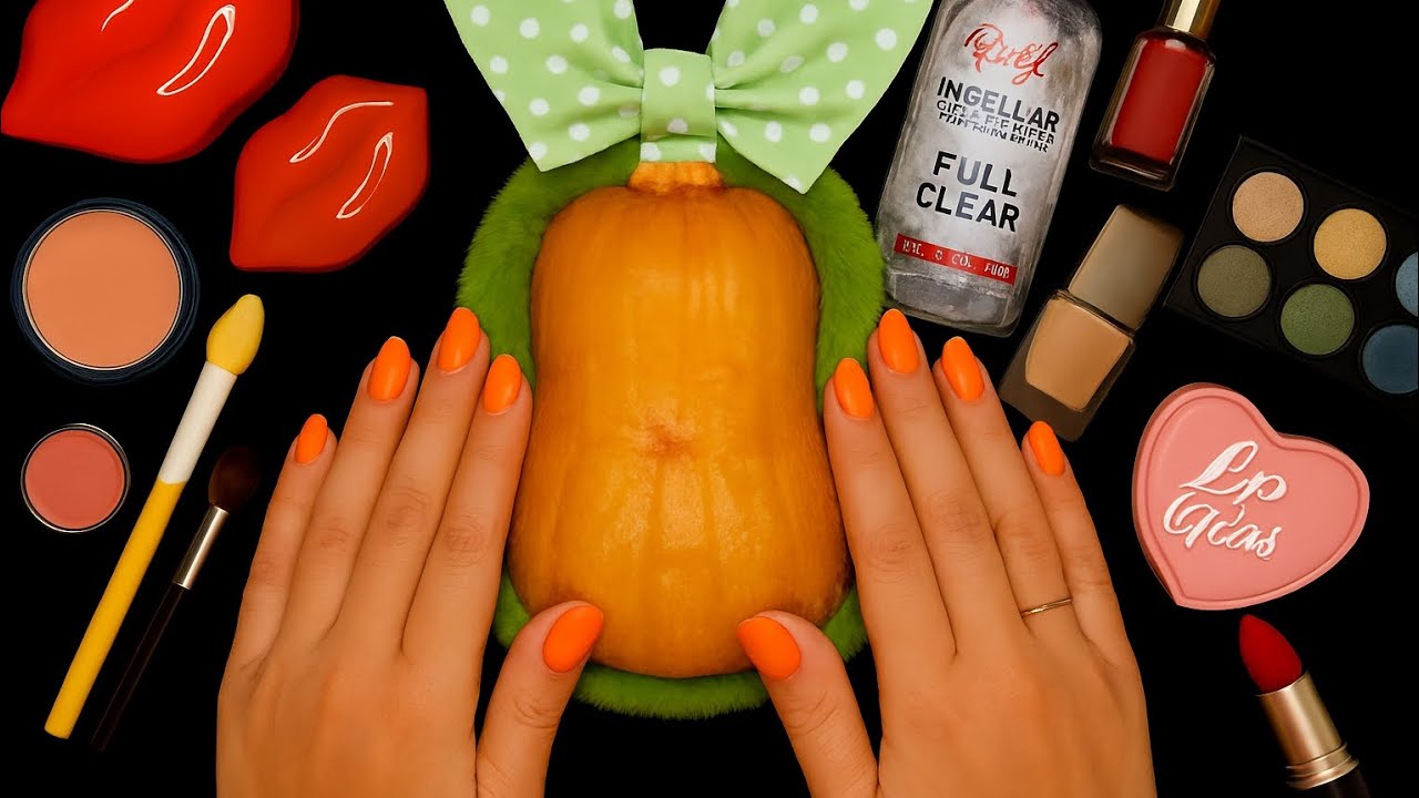 ASMR Makeup on pumpkin 🎃(No Talking)