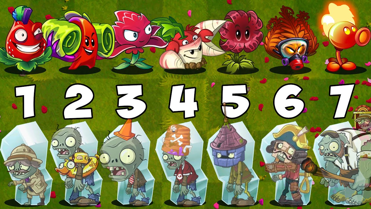 PvZ 2 Challenge - All Plants Power Up vs 35 Frozen Random Team Zombies ...