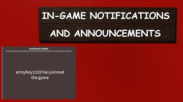 IN-GAME NOTIFICATIONS/ANNOUNCEMENTS | Roblox