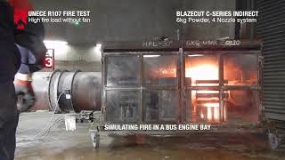 BlazeCut UNECE R107 Approved Fire Test -  High Fire Load