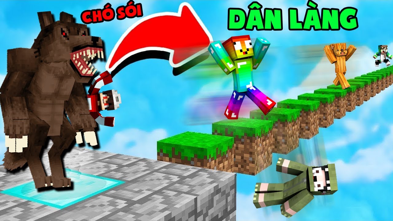 MINI GAME : CHÓ SÓI VÀ DÂN LÀNG ** NOOB LÀ DÂN LÀNG SỐNG LÂU NHẤT TRONG MINECRAFT ??