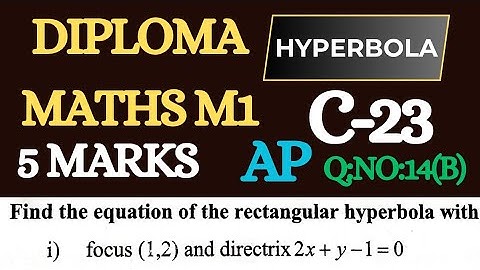 Hyperbola for Diploma Maths in telugu@maths naresh eclass