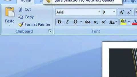 How to Create a new Autotext entry in Microsoft Word 2007
