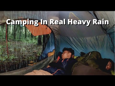 Not Solo Camping, Camping In Real Heavy Rain, Relaxing Sound Of Rain, Suhoor On Tent, ASMR