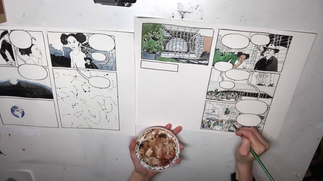 Danica Novgorodoff Illustrating Comic 4 of RICOCHET