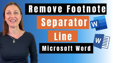 HOW TO Remove Footnote Line in Word