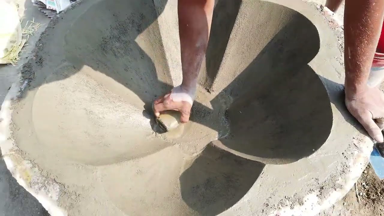 how to making lotus big flower pot cement ready flowerpot