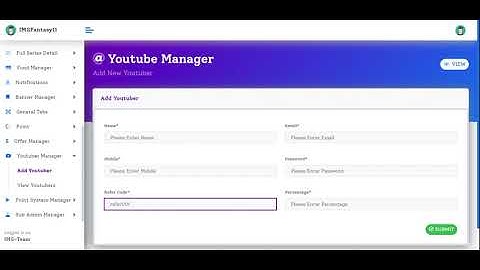 How to add youtuber in fantasybox admin panel?
