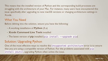 Resolving pip install psutil Error: Unsupported Architecture on macOS Catalina