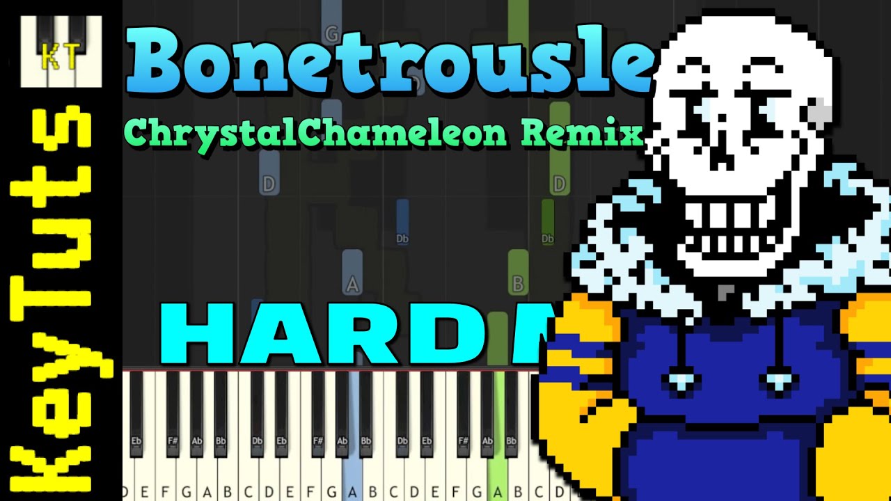 Bonetrousle [ChrystalChameleon Remix] - Hard Mode [Piano Tutorial] (Synthesia)
