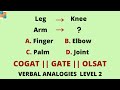 VERBAL ANALOGIES  LEVEL 2  ||  COGAT  ||  GATE  ||  OLSAT