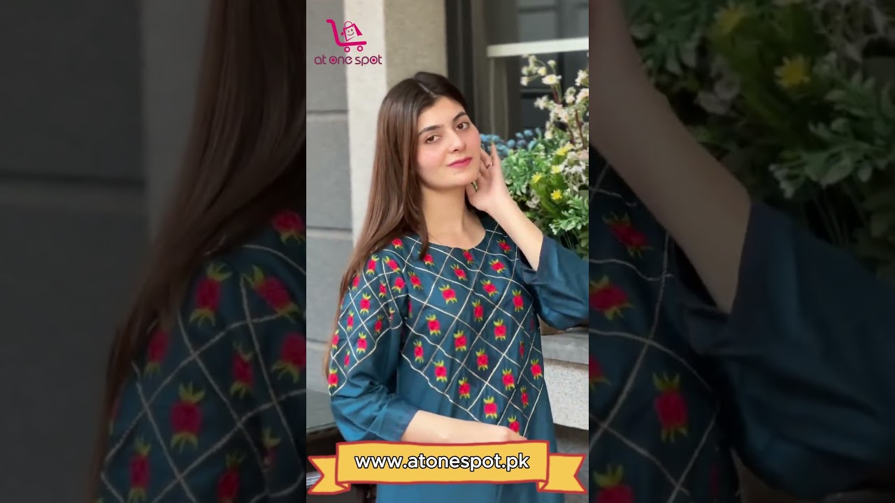 Women Stiched Arabic Lawn Suit Green