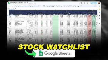 How to Build A Live STOCK WATCHLIST In Google Sheets