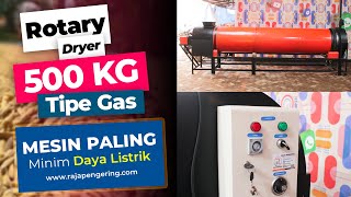 Pengering Rempah Jahe Kunyit Gula Semut Model Putar!! Rotary Dryer Kapasitas 500kg Sistem Otomatis