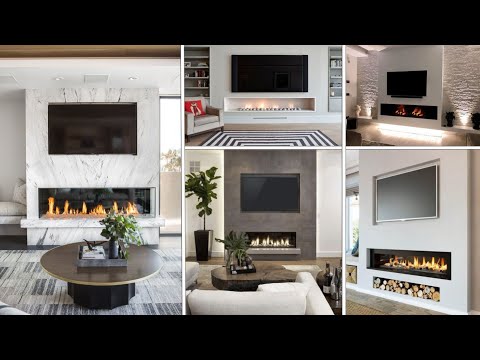 Fireplace design with Tv,Fire Places Ideas with living room Tv,Modern tv Wall units & Tv wall Design