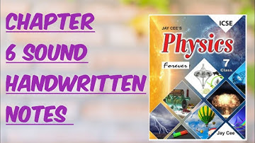 CH 6 |SOUND |NOTES| PHYSICS| CLASS 7| ICSE BOARD|