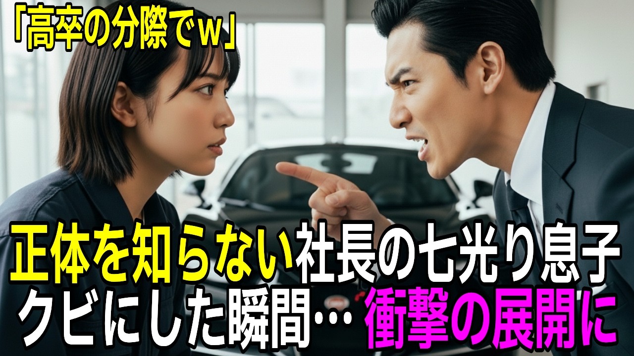 高卒はクビ。整備士の正体を知らない社長の息子店長。嘲笑した彼女が想像もつかない結果に…【感動する話】【朗読】
