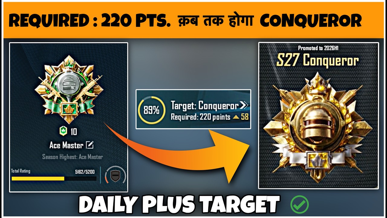 Ace-Master To Conqueror Survival Tips & High Plus With Daily S27 Rank-Push Strategy ✅