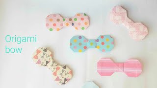 Gấp cái nơ bằng giấy - how to make cute bow - Origami bow