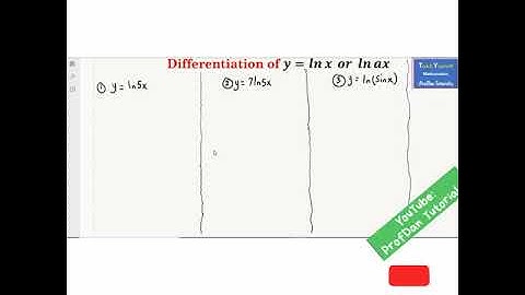 Differentiation of a natural logarithm function y=ln⁡x  or  ln⁡ax