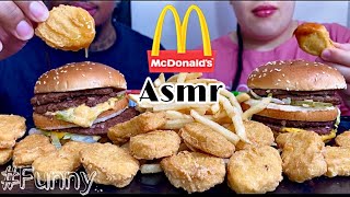 Asmr Mc Donalds Double Big Mac , Nuggets, French Fries Funny Mama Slobb Came For A Bite