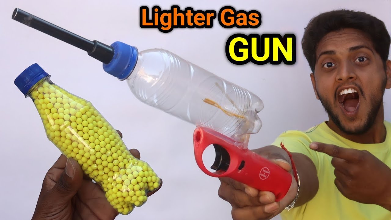 How to make gas gun using plastic bottle & gas lighter in hindi YouTube