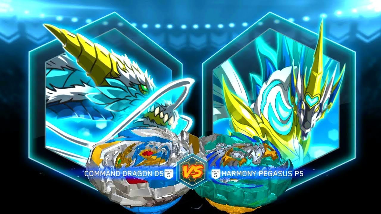 COMMAND DRAGON D5 VS PEGASUS P5 BEYBLADE BURST APP - YouTube