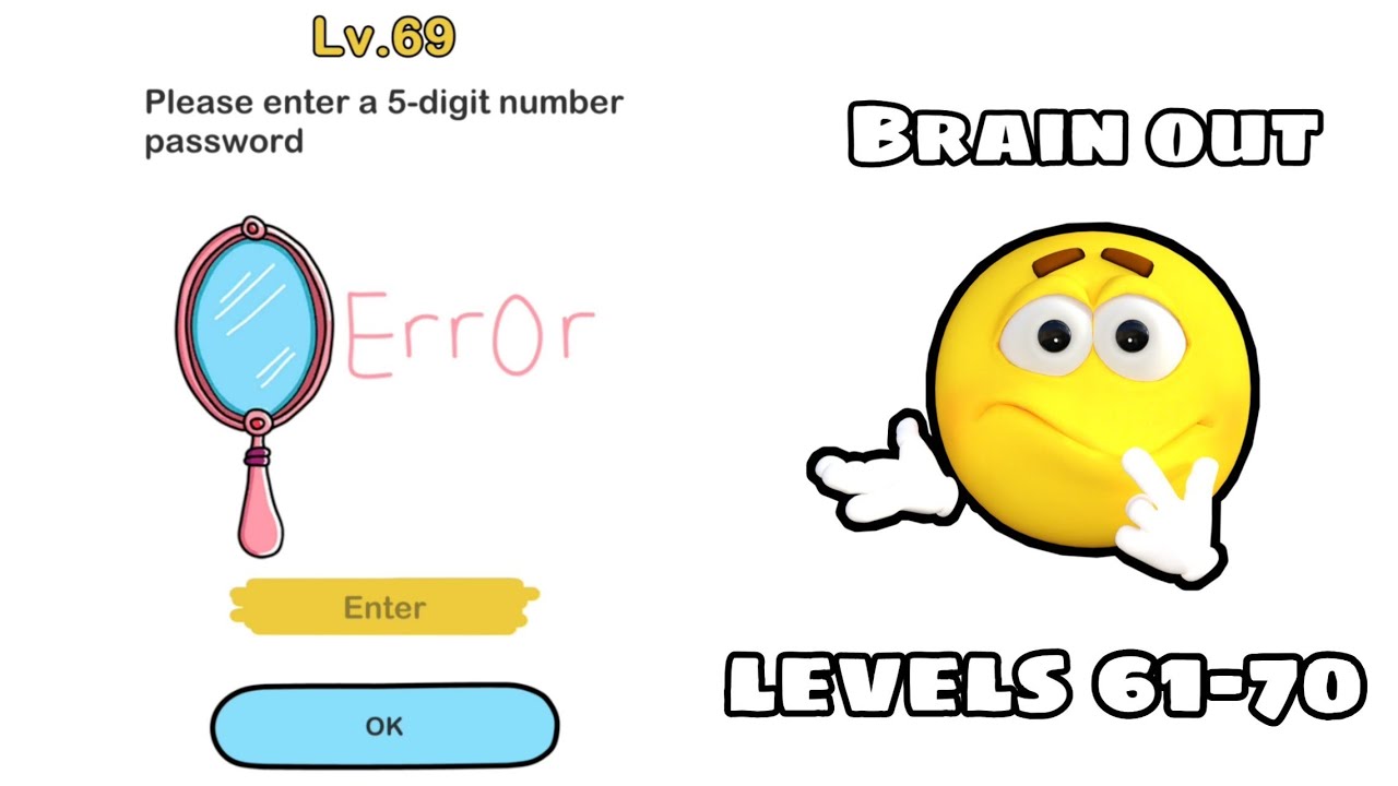 Brain Out Level 61 62 63 64 65 66 67 68 69 70 Walkthrough Youtube