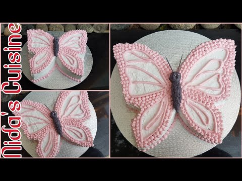Butterfly Cake - Butterfly Cake Decoration - Nida's Cuisine -  Ayesha's HBD - Birthday Cake Design