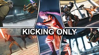 KICKING ONLY All Bosses Jedi Grandmaster No Damage - Star Wars Jedi: Survivor (PS5 4K 60FPS)