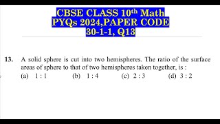 A solid sphere is cut into two hemispheres. The ratio of the surface areas of sphere to that of two