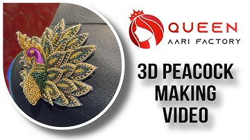 Aari work || aari needle || aari 3D peacock making video || Queen Aari Factory