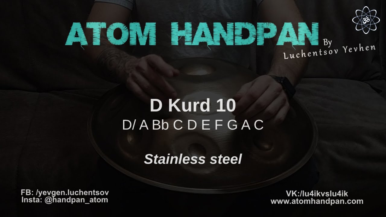 Stainless steel D Kurd 10 Atom Handpan 2022