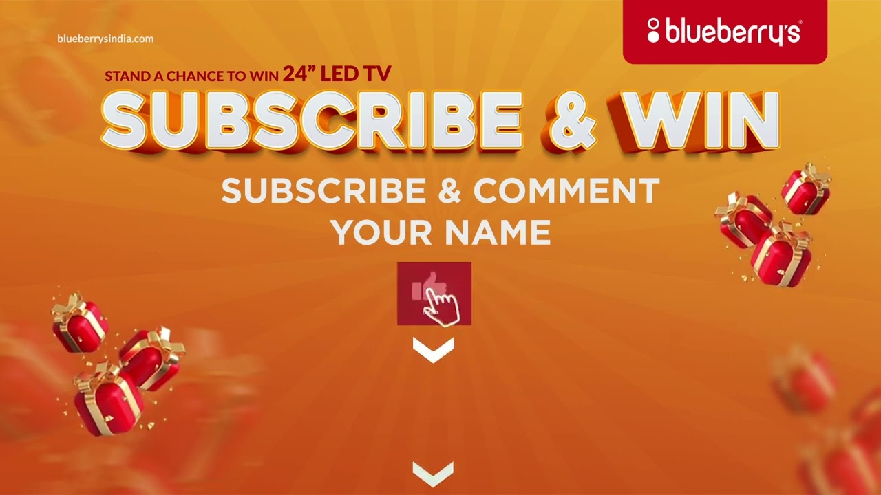 Subscribe and WIN ! LED TV PRIZE Giveaway Blueberry's YouTube