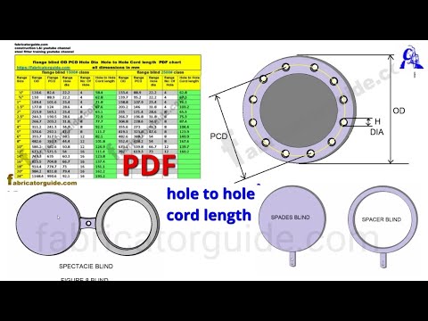 Piping flange blind marking with PDF chart | flange blind hole to hole cord length formula