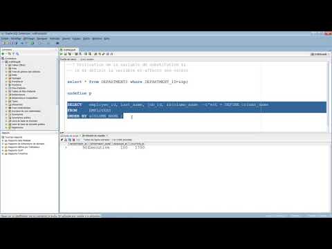 Formation sur Oracle 12 C: 29. &&-SET VERIFY- SET DEFINE