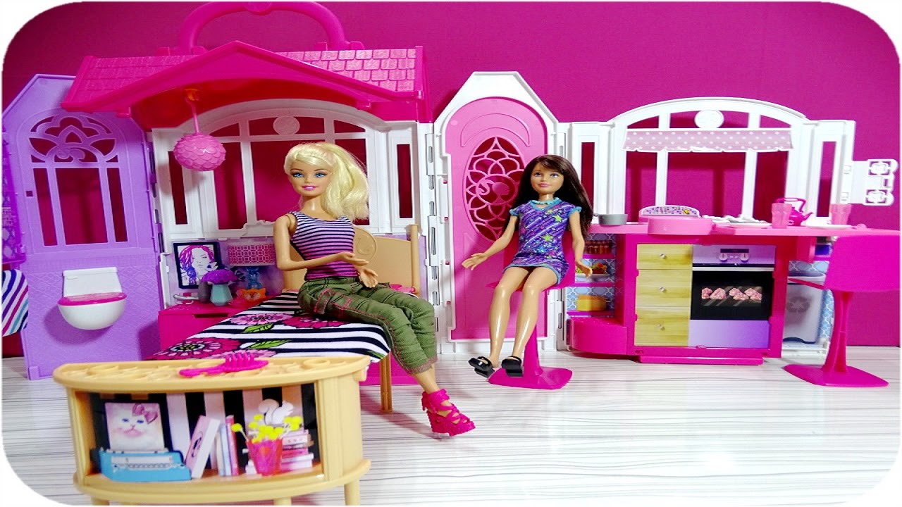 barbie nin renkli portatif evi yeni barbie oyuncaklari youtube