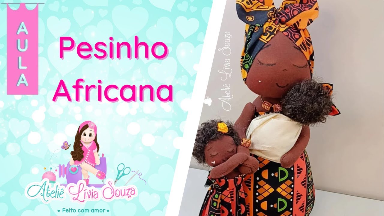 Boneca Peso de Porta Africana | Mãe e Filhos | Boneca Africana | Afro | Boneca Preta