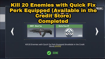 Kill 20 Enemies with Quick Fix Perk Equipped | SEASONAL Heavy Duty COD Mobile