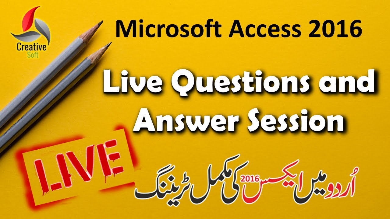 Live Questions and Answers about Microsoft Access 2016 - YouTube