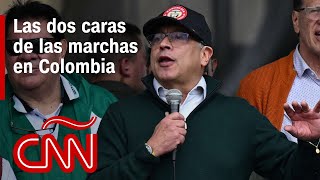 A favor y en contra de Petro, las dos caras de las marchas en Colombia