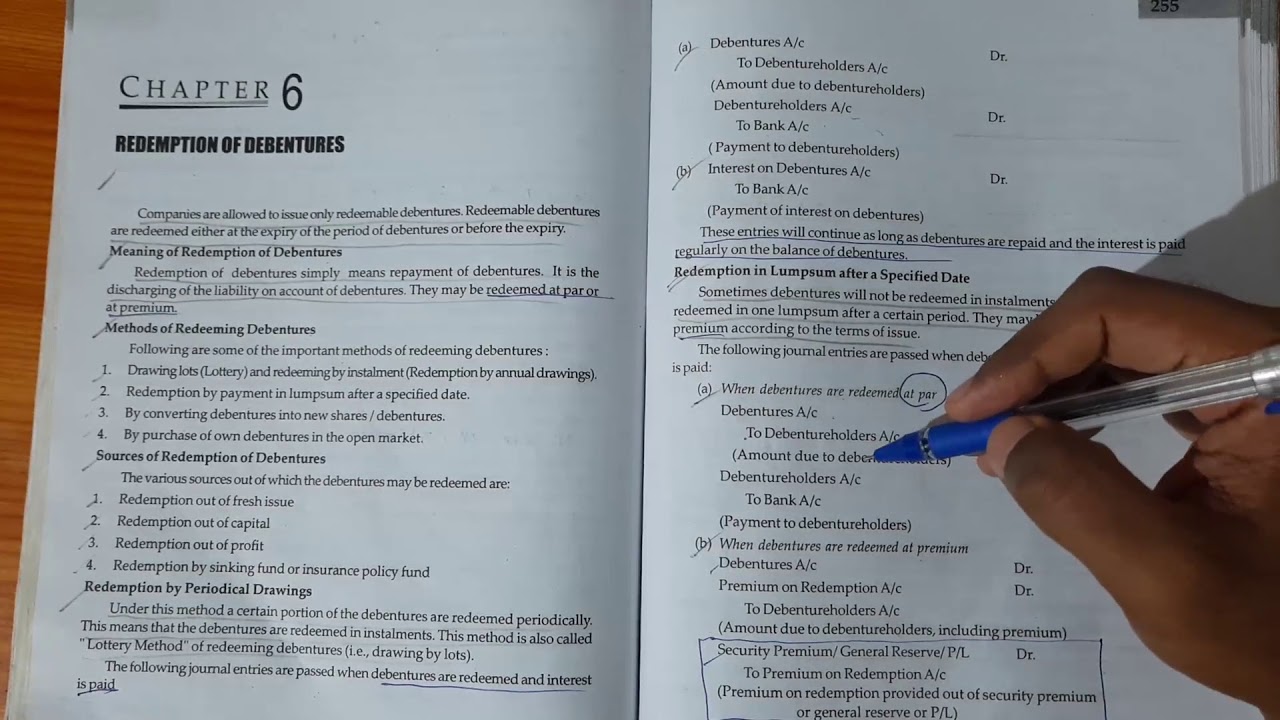 Redemption Of Debentures Methods And Sources YouTube
