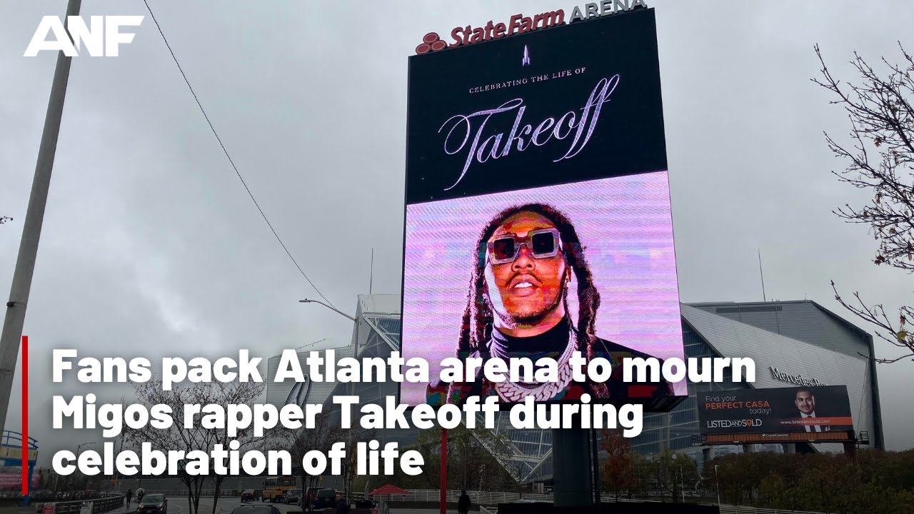 Fans pack Atlanta arena to mourn Takeoff during celebration of life ...