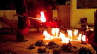 Gabon People Ngombi music with percussion and singing